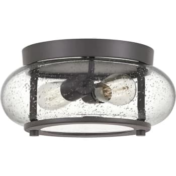 Trilogy 2 Light Flush Mount, Old Bronze, E27 - Elstead