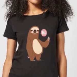 Sloth Hi Womens T-Shirt - Black - 3XL - Black