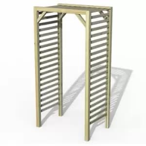 Forest Garden - Forest Contemporary Slatted Garden Arch 3'8 x 2'5 - Natural Timber
