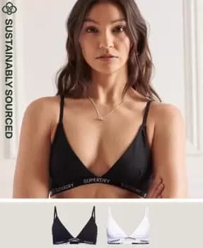 Superdry Organic Cotton Harper Triangle Bralette 2 Pack