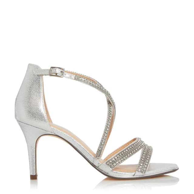 Roland Cartier Silver 'Melanie' Stiletto Heel Slingbacks - 3