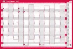 Sasco Unmounted Vertical Year Planner 2021 BX10