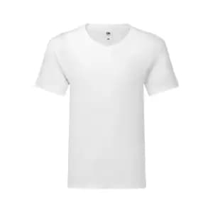 Fruit Of The Loom Mens Iconic 150 V Neck T-Shirt (3XL) (White)