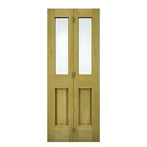 Wickes Cobham Internal Bi fold Door Oak Veneer Glazed 4 Panel 1981 x 762mm