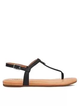 UGG Madeena Flat Sandals - Black, Size 6, Women