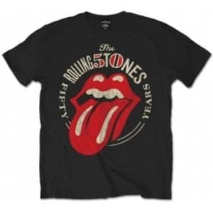 Rolling Stones 50th Anni Vintage Black Mens TS: Large