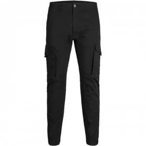 Jack and Jones Flake Slim Stretch Cuffed Cargo Pants - Black