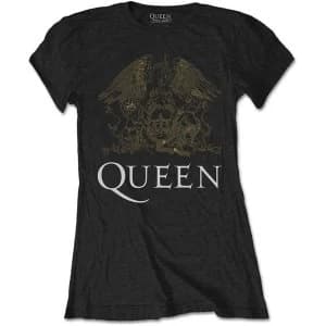 Queen - Crest Womens Large T-Shirt - Black