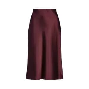 Lauren by Ralph Lauren Satin Pleat Skirt - Red