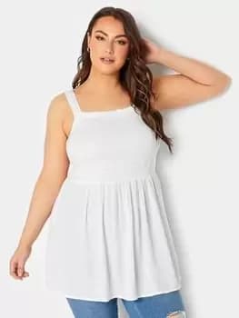 Yours Crinkle Vest Solid - White, Size 16, Women