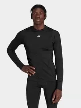 adidas Techfit Cr Long Sleeve T Shirt - Black, Size L, Men