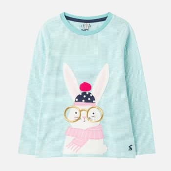 Joules Girls Ava Rabbit Long Sleeved T-Shirt - Multi - 4 Years