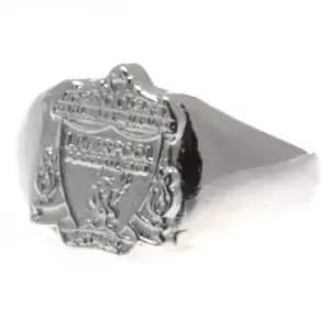 Liverpool FC Official Silver Plated Crest Ring (L) (Silver)