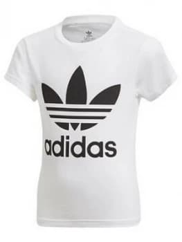 adidas Originals Boys Trefoil Tee, White, Size 5-6 Years