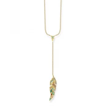 Ladies Thomas Sabo Gold Plated Sterling Silver Glam & Soul Feather Necklace