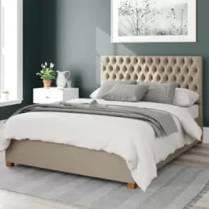 Aspire Monroe Upholstered Ottoman Bed Eire Linen Natural King