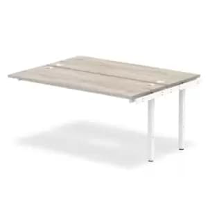 Impulse Bench B2B Ext Kit 1600 White Frame Office Bench Desk Grey Oak