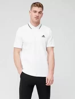 adidas Sportswear Essentials Piqué Small Logo Polo Shirt - White, Size 2XL, Men