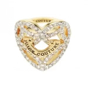 Ladies Juicy Couture PVD Gold plated Pave Open Heart Ring