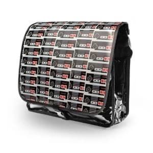 Nintendo - Original Classic Controller PVC Messenger Bag with Reversible Flap - Black