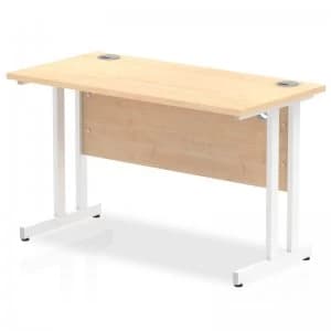 Impulse 1200mm x 600mm Rectangular White Cantilever Leg Desk - Maple