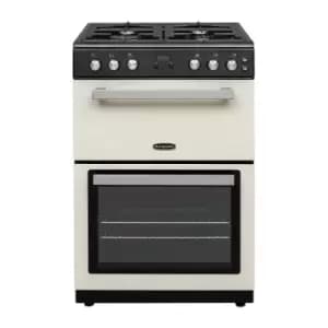 Montpellier 60cm Mini Range Cooker, Gas, Double Oven, LED Minute Minder - Cream