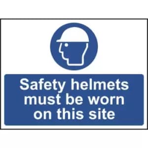Safety helmets must be worn on this site - Sign - PVC (600 x 450mm)