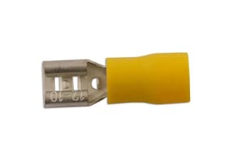Yellow Female Push-On Terminal 6.3mm Pk 100 Connect 30210