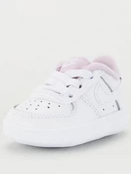 Nike Force 1 Crib Shoes - White/Lilac, White/Lilac, Size 3
