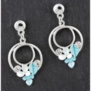 Pastel Tones Aqua Floral Earrings