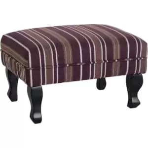 Sherborne Burgandy Stripe Fabric Footstool