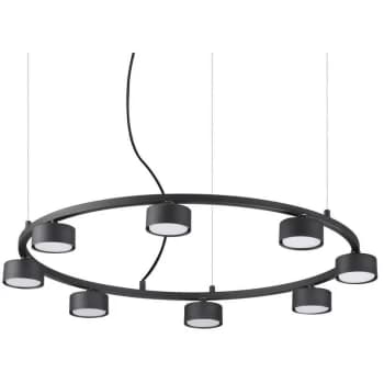Ideal Lux MINOR - Indoor 8 Light Circular Ceiling Pendant Lamp 8 Lights Black