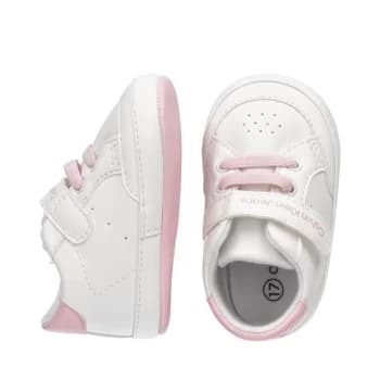 Calvin Klein Jeans Inst Logo Slide Crib Shoes - White