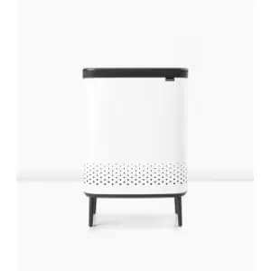 Brabantia Bo Laundry Bin, 2 x 45L with Plastic Lid - White