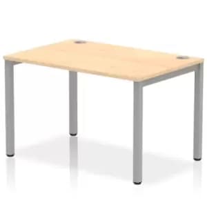 Impulse Bench Single Row 1200 Silver Frame Office Bench Desk Maple