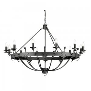 12 Light Pendant Chandelier - Graphite