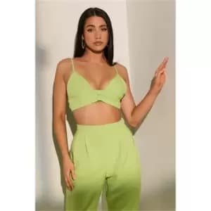 I Saw It First Lime Green Woven Tailored Slim Fit Cigarette Trousers - Green