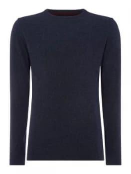 Mens Barbour Essential Lambswool Crew Neck Indigo