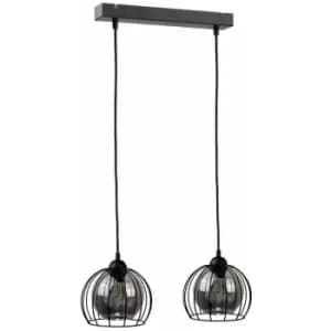 Keter Solo Bar Pendant Ceiling Light Black, 50cm, 2x E27