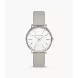 Michael Kors Womens Pyper Three-Hand Leather Watch - Gray