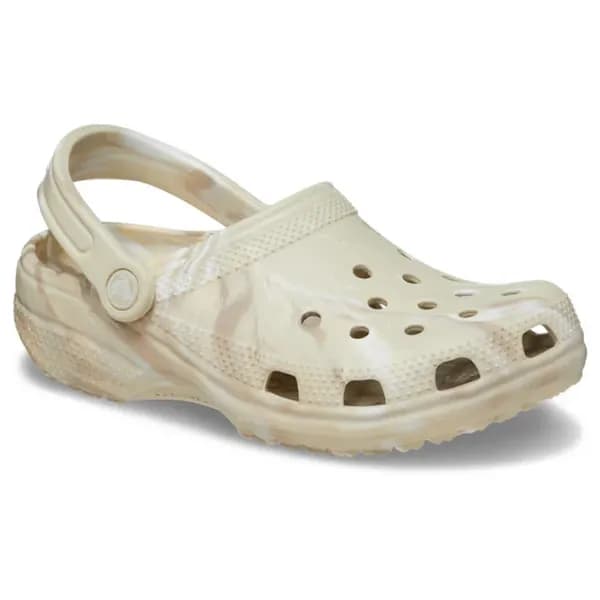 Crocs Womens Classic Marbled Clogs Vegan Slip On Sandals - UK 6 Beige female GDE2688BON6