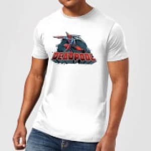 Marvel Deadpool Sword Logo Mens T-Shirt - White - 3XL