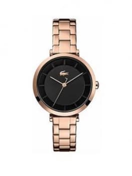 Lacoste Lacoste Geneva Black Dial Gold Tone Bracelet Watch