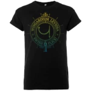 Harry Potter Wingardium Leviosa Swish And Flick Mens Black T-Shirt - L - Black