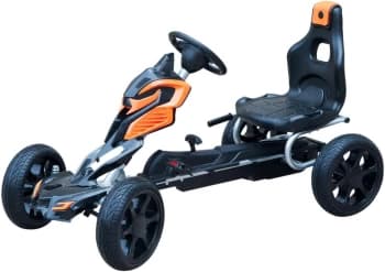 HOMCOM Kids Ride On Pedal Go Kart - Black & Orange