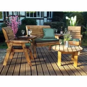 Charles Taylor Round Four Seater Garden Furniture Set, Green