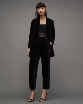 AllSaints Aleida Mid-Rise Tapered Velvet Trousers