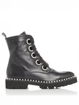 Dune Black Leather 'Purla' Ankle Boots - 3