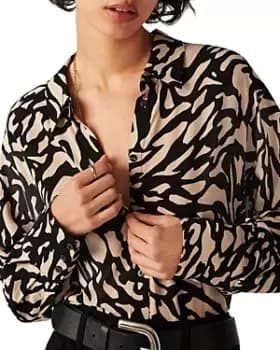 ba & sh Gala Graphic Print Blouse