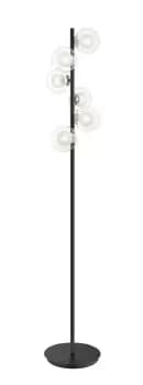 Remy 6 Light Floor Lamp Chrome Black
